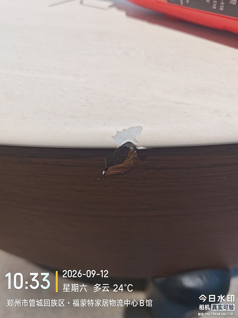 家具维修案例｜石材台面茶几边角磕碰掉皮无痕修复