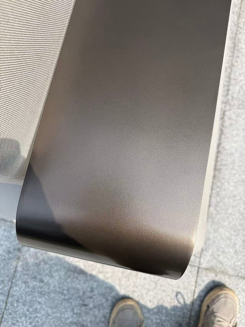 户外铝合金岩板茶几磕碰掉漆修复案例(图7)